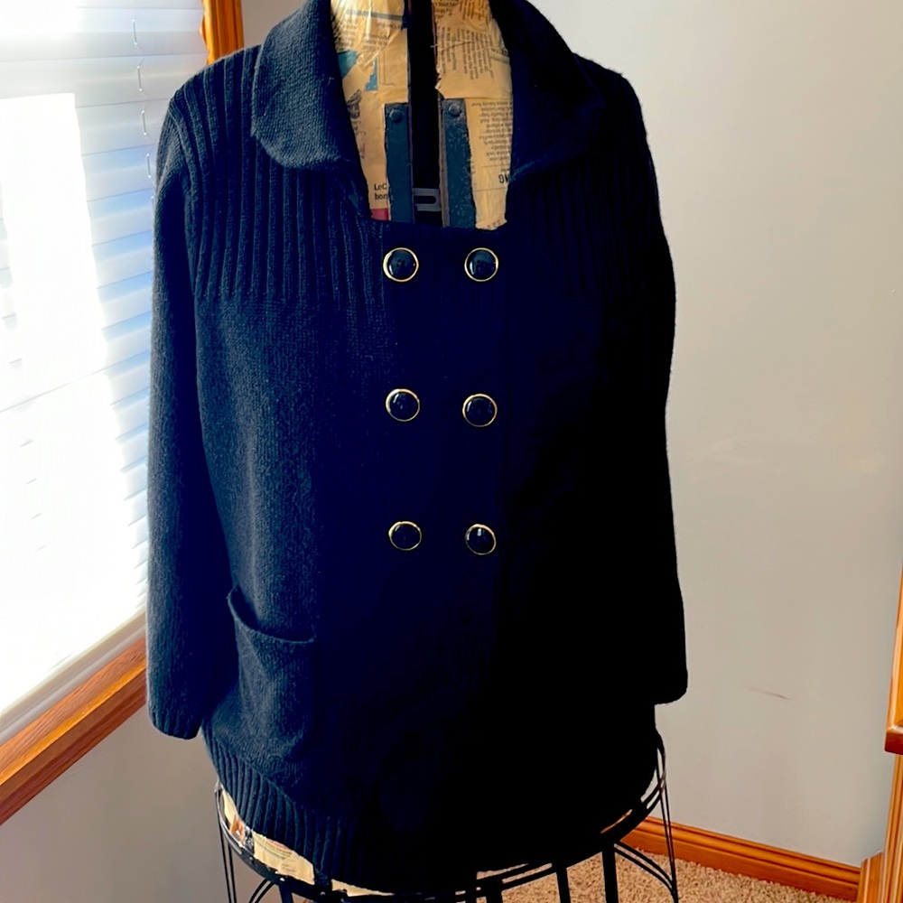 Loft - Black Double Breasted Sweater